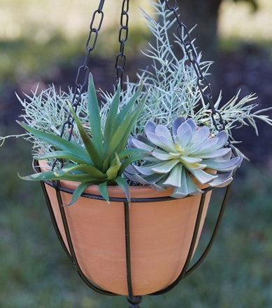 short hanging planter Ctw Home 460384 Hanging Terra Cotta Planter