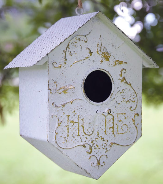 Shabby Chic Metal Birdhouse.